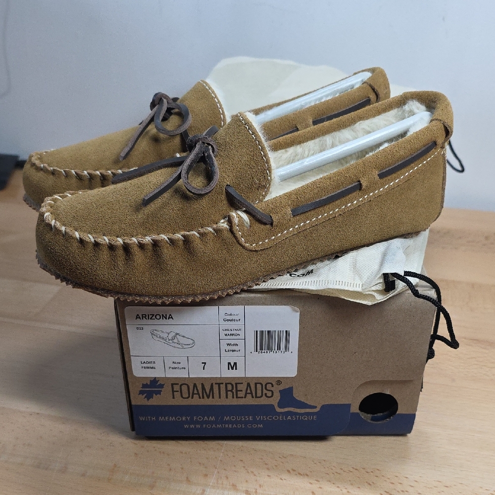 Foamtreads Tan Loafers Slip-Ons Moccasin Style